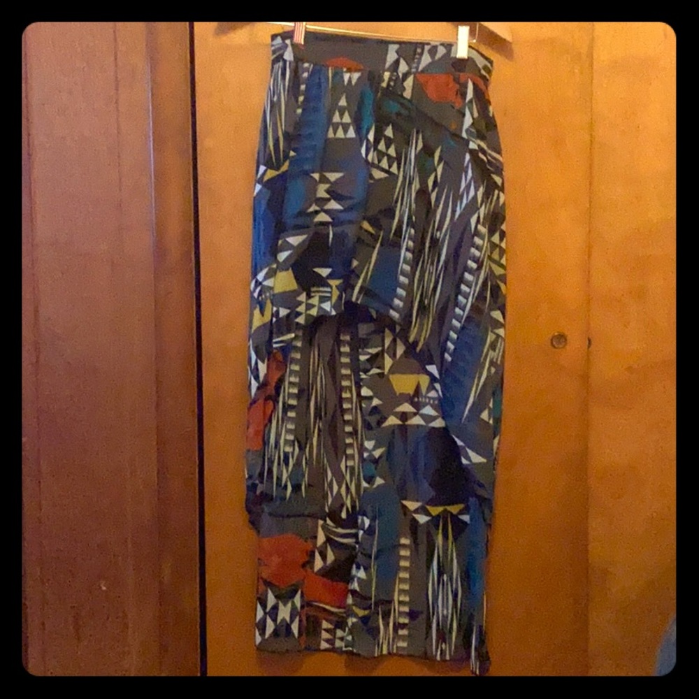 Medium Aztec print high low  skirt